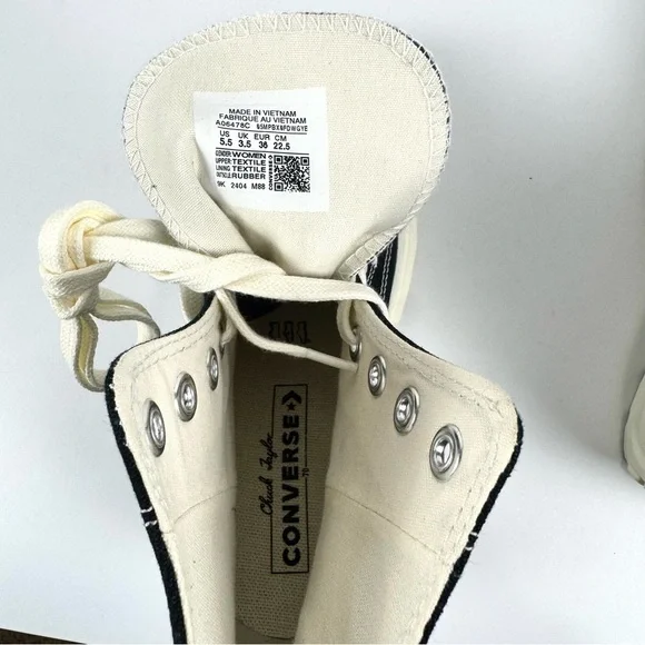 Converse All Star Chuck Taylor Black 70 De Luxe Wedge Hi Platform Sneakers 5.5 - Picture 12 of 12